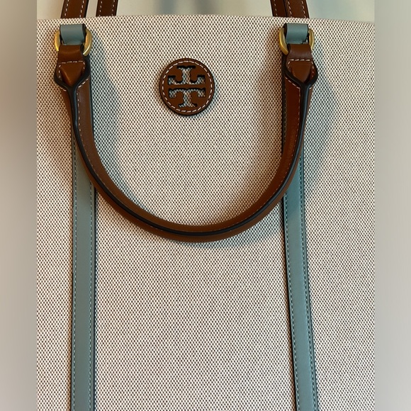 TORY BURCH Blake Canvas Jumbo Tote Bag Canvas Purse Travel Shoulder NWT HOST PK - Picture 2 of 11
